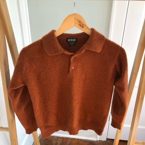 Burnt Orange Cashmere Polo Sweater